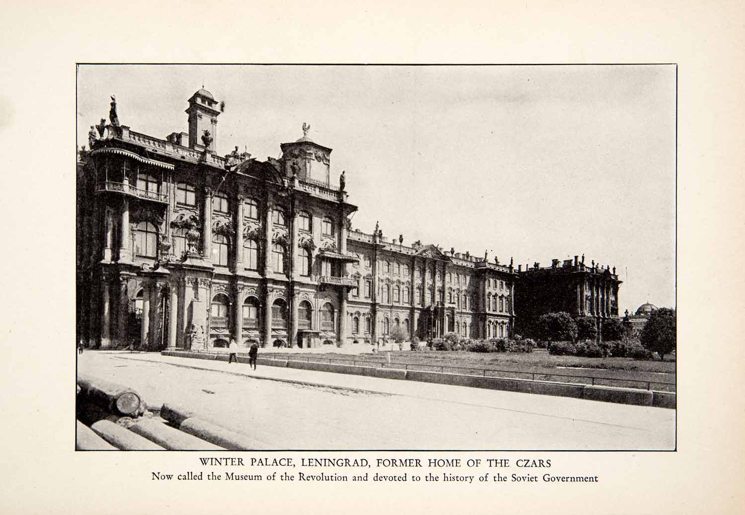 1928 Print Winter Palace Leningrad Saint Petersburg Russia Residence Czar XGQB9