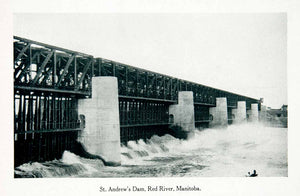 1915 Print Saint Andrews Dam Red River Manitoba Lockport Canada Water XGQC2