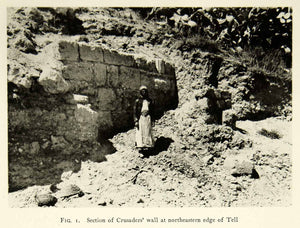 1937 Collotype Crusaders Wall Archeology Tell Tzippori Sepphoris Saffuriya XGQC3