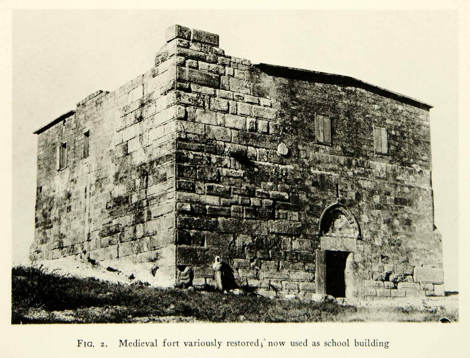 1937 Collotype Medieval Fortress School Israel Sepphoris Tzippori XGQC3