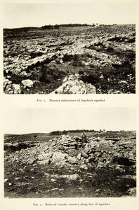 1937 Collotype Aqueduct Ruins Archeology Masonry Tzippori Israel Sepphoris XGQC3