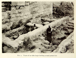 1937 Collotype Fortress Israel Archeology Sepphoris Tzippori Dioceserea XGQC3