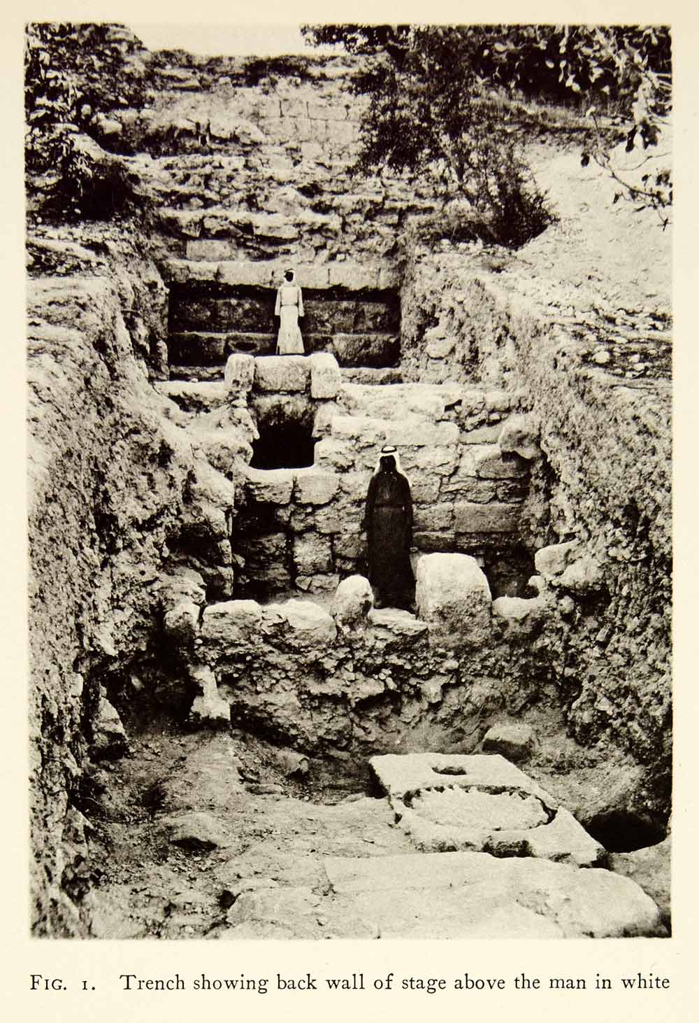 1937 Collotype Ruin Stage Archeology Theater Israel Sepphoris Tzippori XGQC3