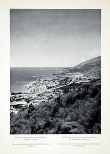 1956 Print Landscape Cityscape La Guaira Harbor Venezuela Ocean Mountain XGQC4