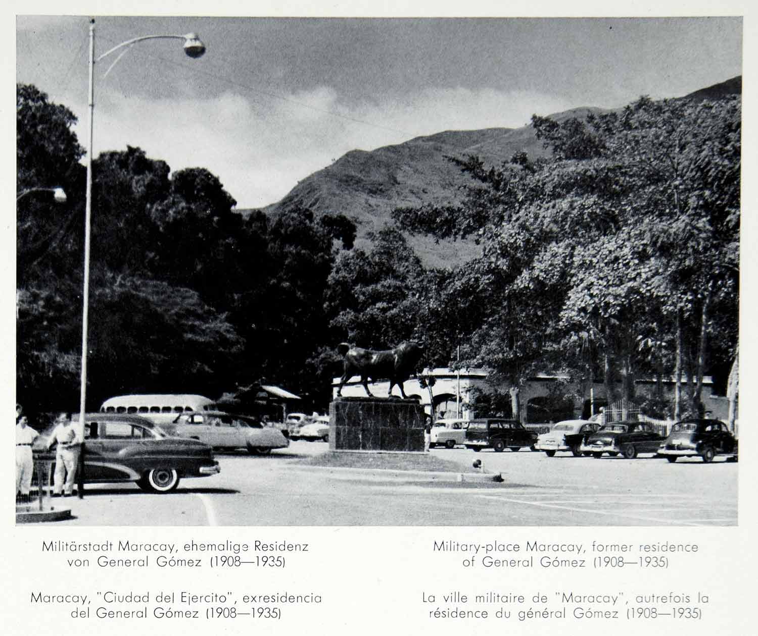 1956 Print Military Town Center Courtyard Maracay General Gomez Venezuela XGQC4