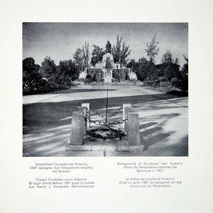 1956 Print Battleground Carabobo Valencia Venezuela Monument Memorial War XGQC4