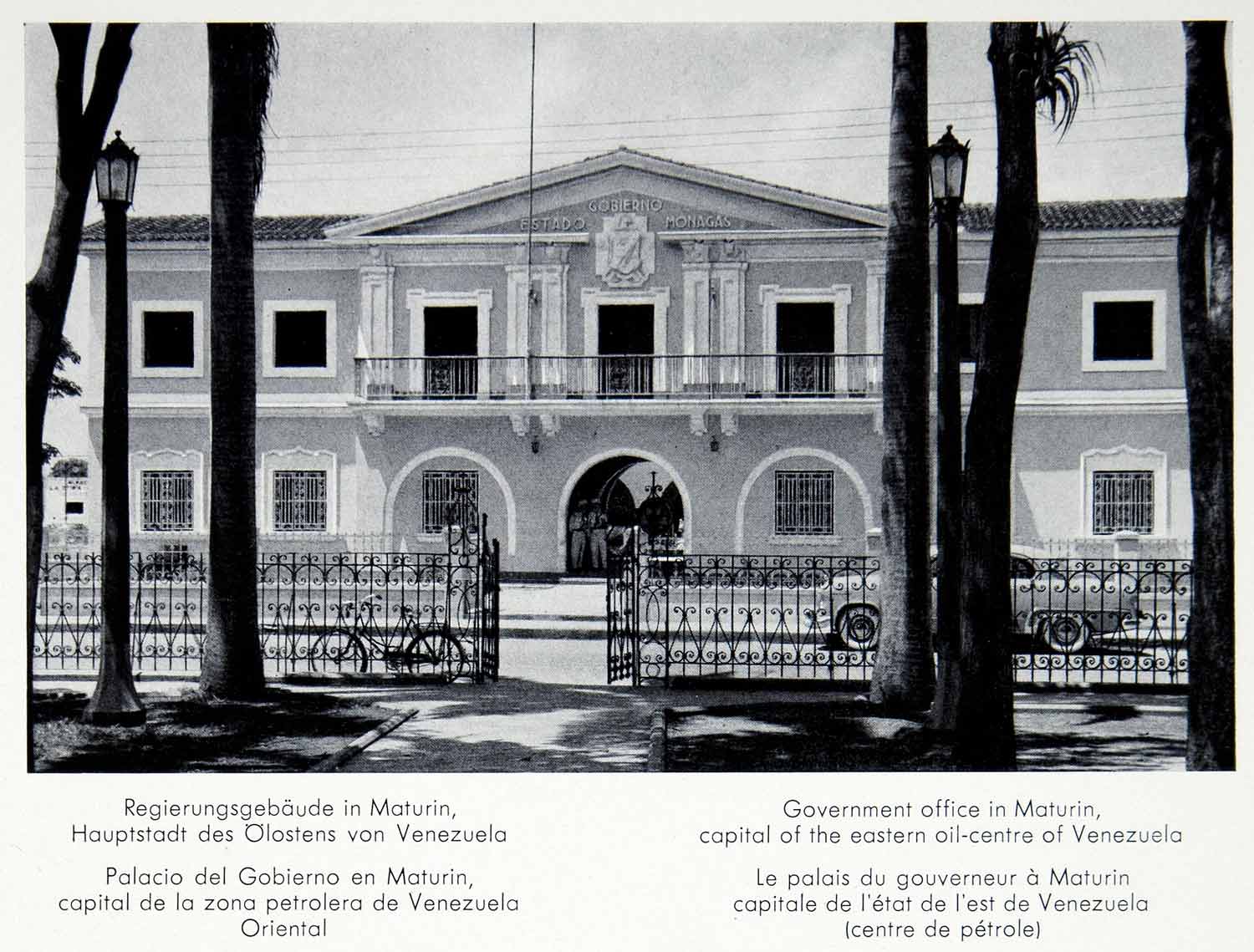 1956 Print Government Office Maturin Venezuela Building Street Scene XGQC4