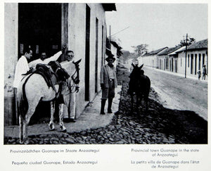 1956 Print Guanape Anzoategui Venezuela Cityscape Donkey Horse Street XGQC4