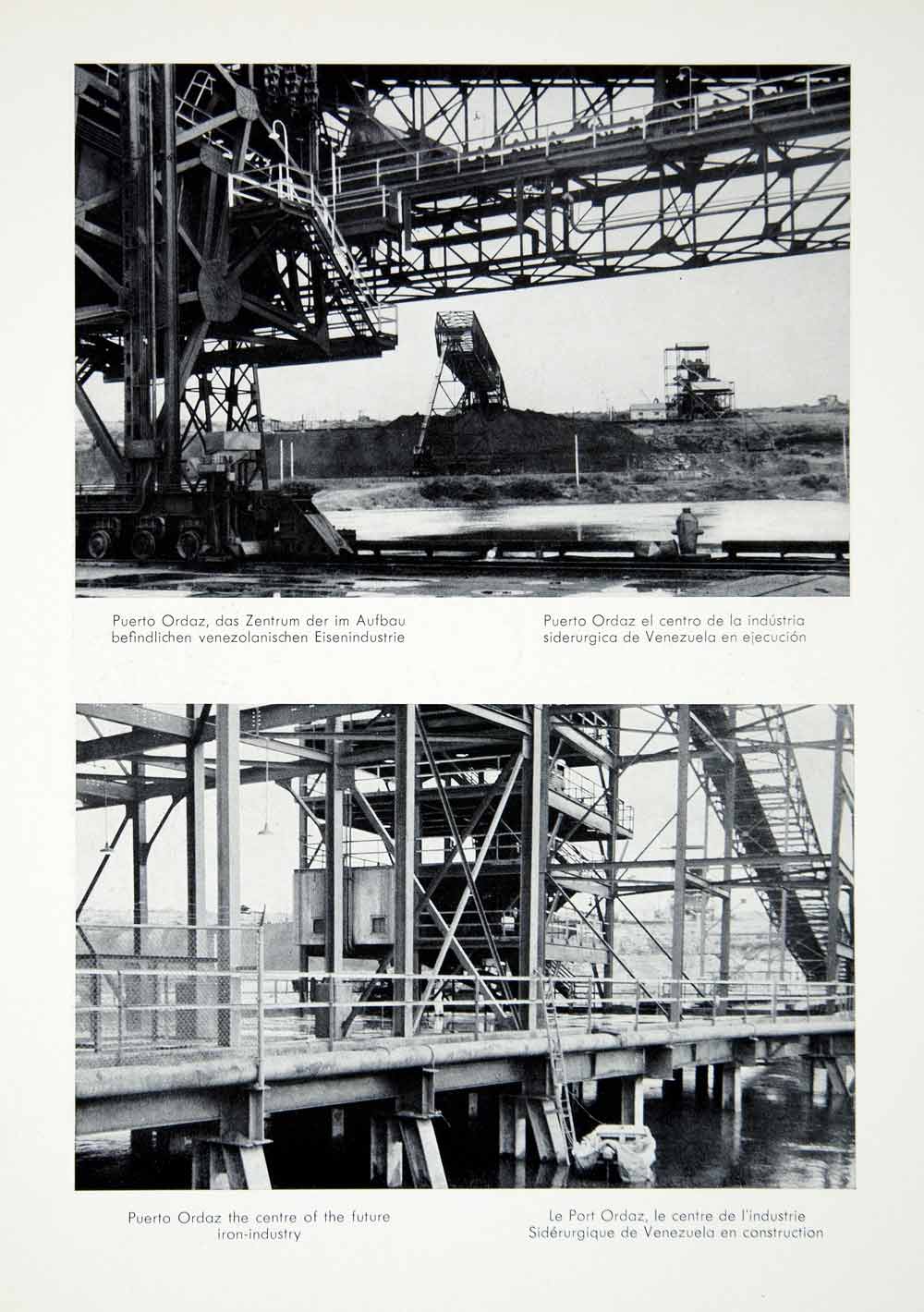 1956 Print Puerto Ordaz Iron Industrial Machinery Venezuela Mining XGQC4