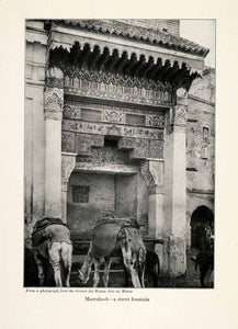 1920 Print Fountain Marrakech Street Fountain Camel Stucco Tile Lattice XGR1