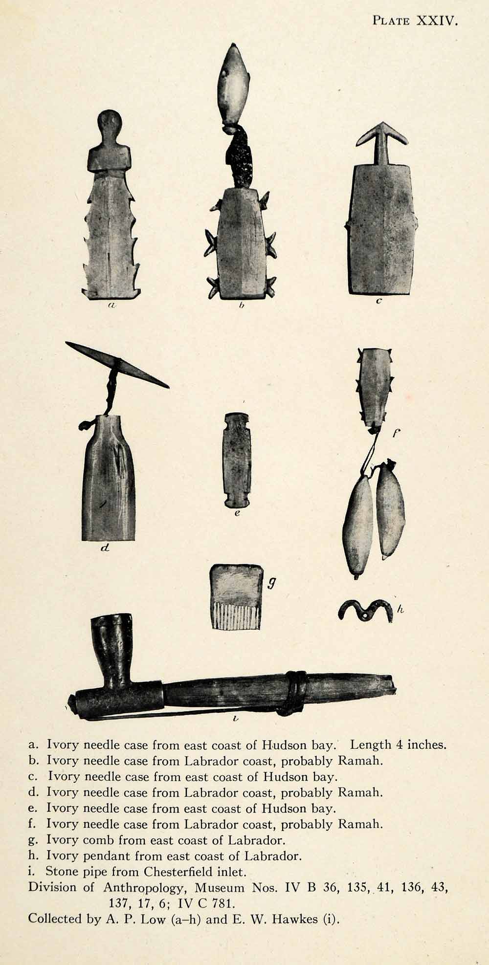 1916 Halftone Print Inuit Needle Case Indigenous People Labrador Stone Pipe XGR6