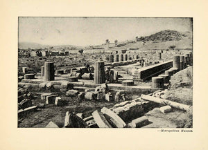 1939 Halftone Print Temple Hera Excavation Olympia Roman Empire Colonnade XGR9