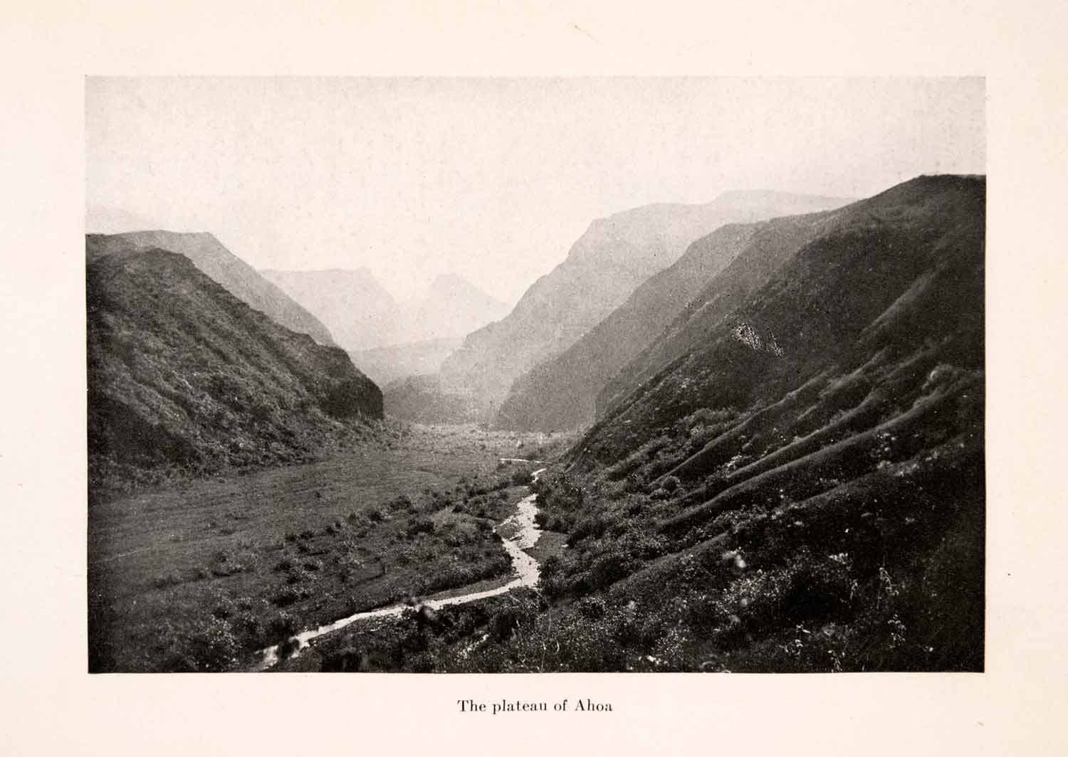 1920 Halftone Print Ahoa Wallis And Futuna Valley Mountain Landscape XGRA1