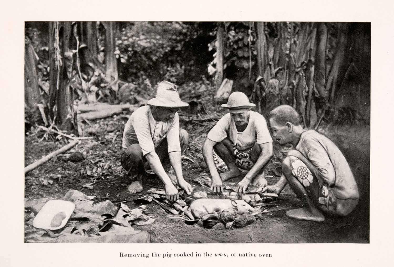 1920 Halftone Print Umu Pig Meal Native Traditional Custom French XGRA1