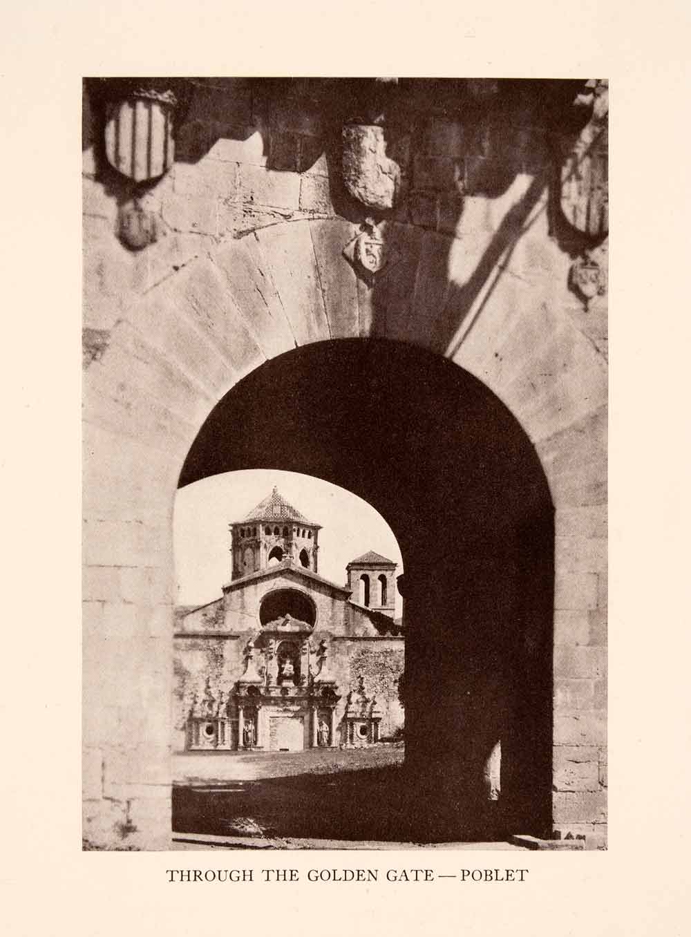 1929 Halftone Print Golden Gate Santa Maria de Poblet Monastery Catalonia XGRA2