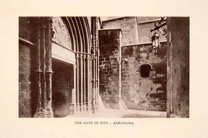 1929 Halftone Print Gate Pity Barcelona Spain Architecture Religion Faith XGRA2