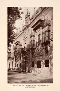 1929 Halftone Print Palace conde de las Torres Sanchezdalp Architecture XGRA2