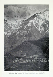 1925 Halftone Print Giant Mountain Pyrenees Spain St Martins Landscape XGRA3