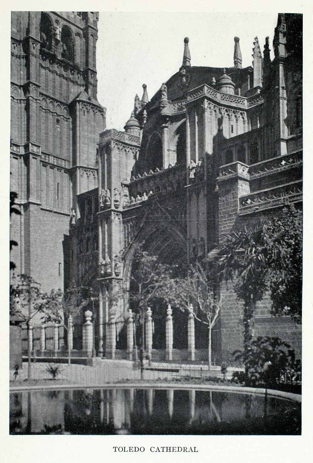 1925 Halftone Print High Gothic Cathedral Toledo Spain Architecture XGRA3