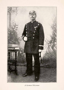 1902 Halftone Print German Policeman Officer Law Government Enforcement XGRA5 - Period Paper
