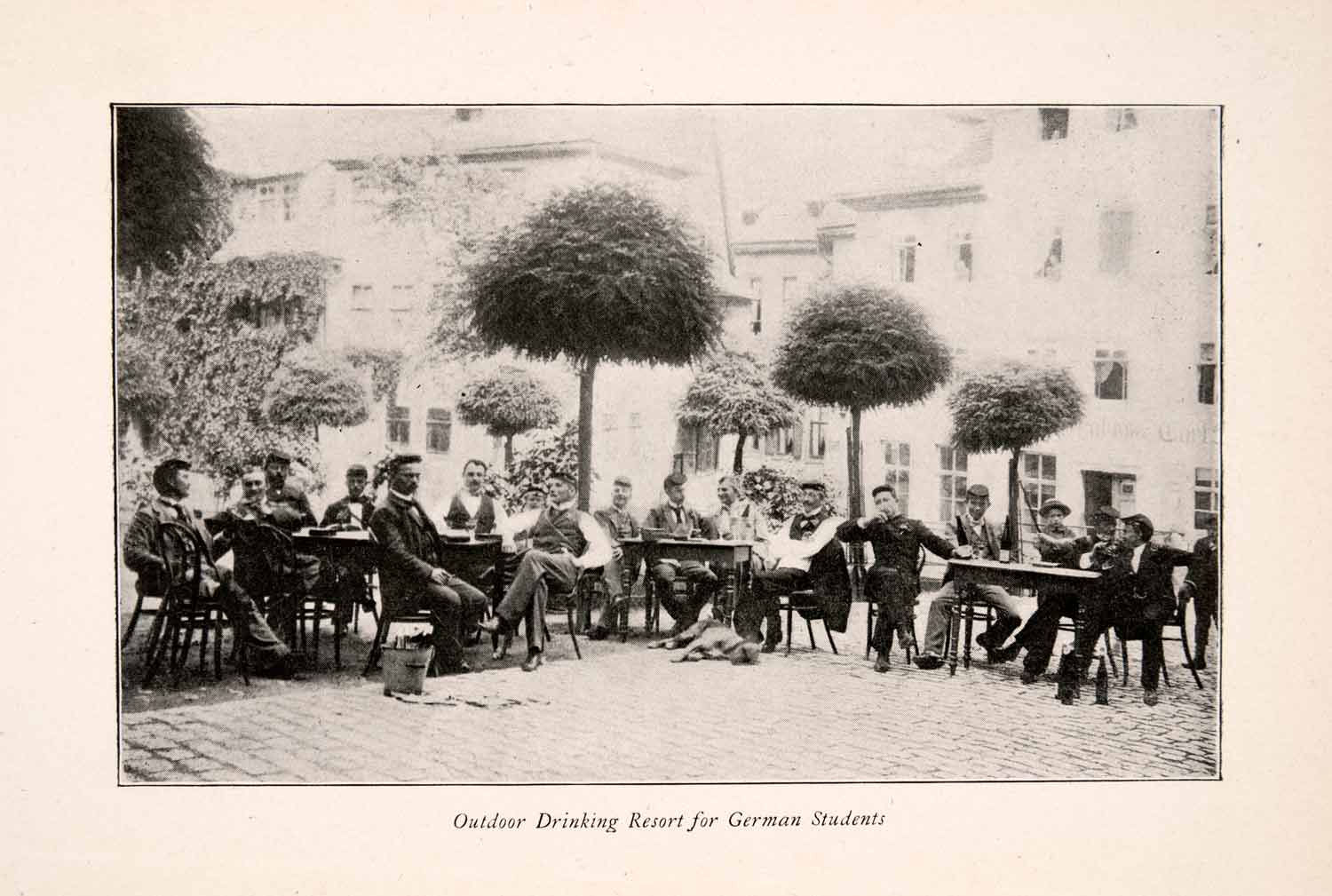 1902 Halftone Print Outdoor Drinking Resort German Student Bar Pub Beer XGRA5