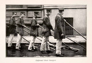 1902 Halftone Print German Uniform Street Sweeper Cleaner Brush City XGRA5