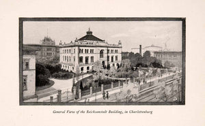 1902 Halftone Print Germany Reichsanstalt Building Charlottenburg City XGRA5