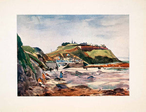 1905 Color Print Seaside Resort Landscape Ocean Hillside Nico Jungmann XGRA7