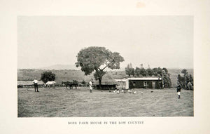 1901 Print Southern Africa Boer Farm House Low Country British Colonialism XGRB3