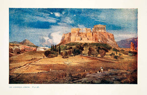 1921 Color Print John Fulleylove Art Acropolis Ancient Athens Greece XGRB4