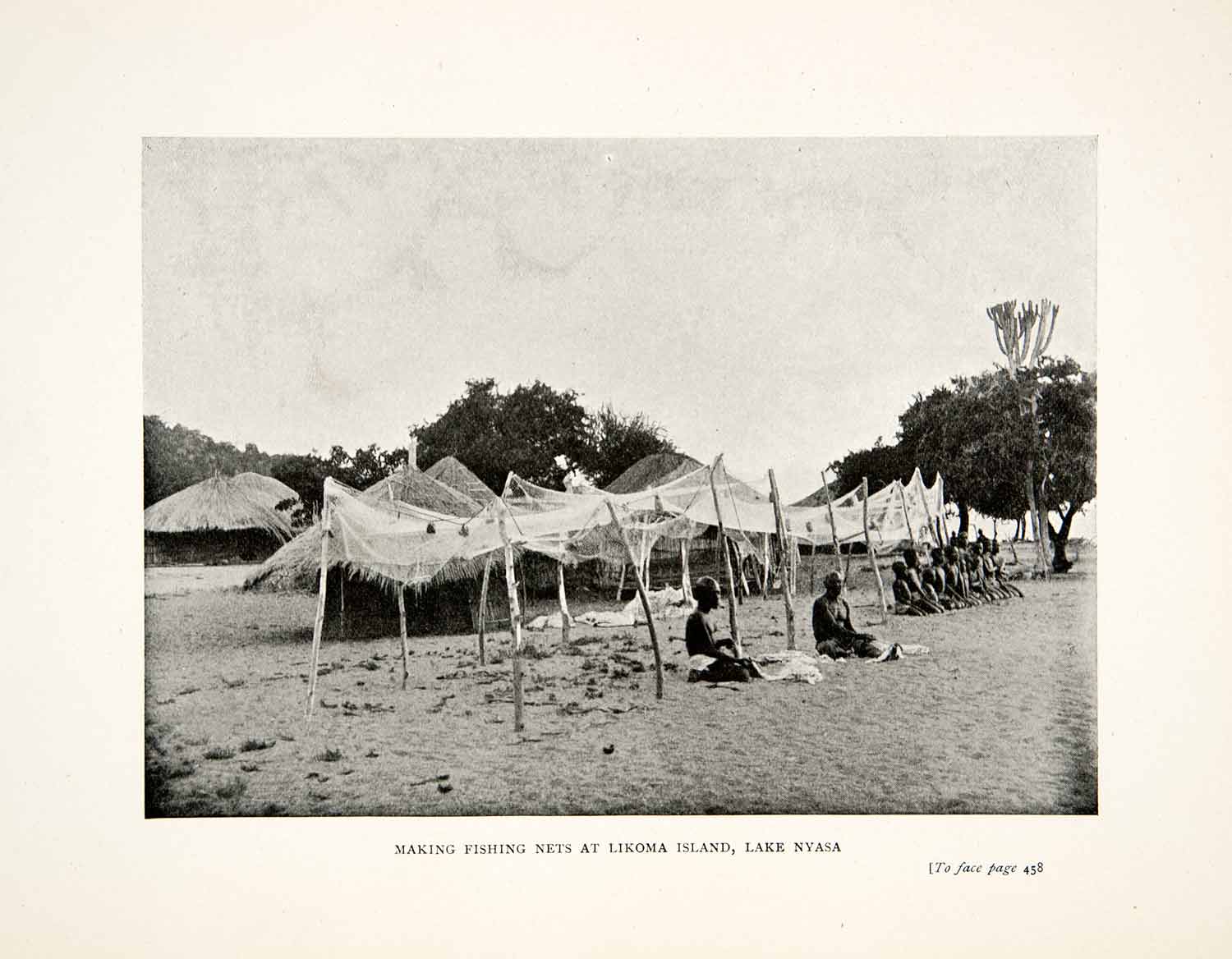 1898 Print Fishing Nets Likoma Island Lake Nyasa Africa Sir Harry H XGRB6