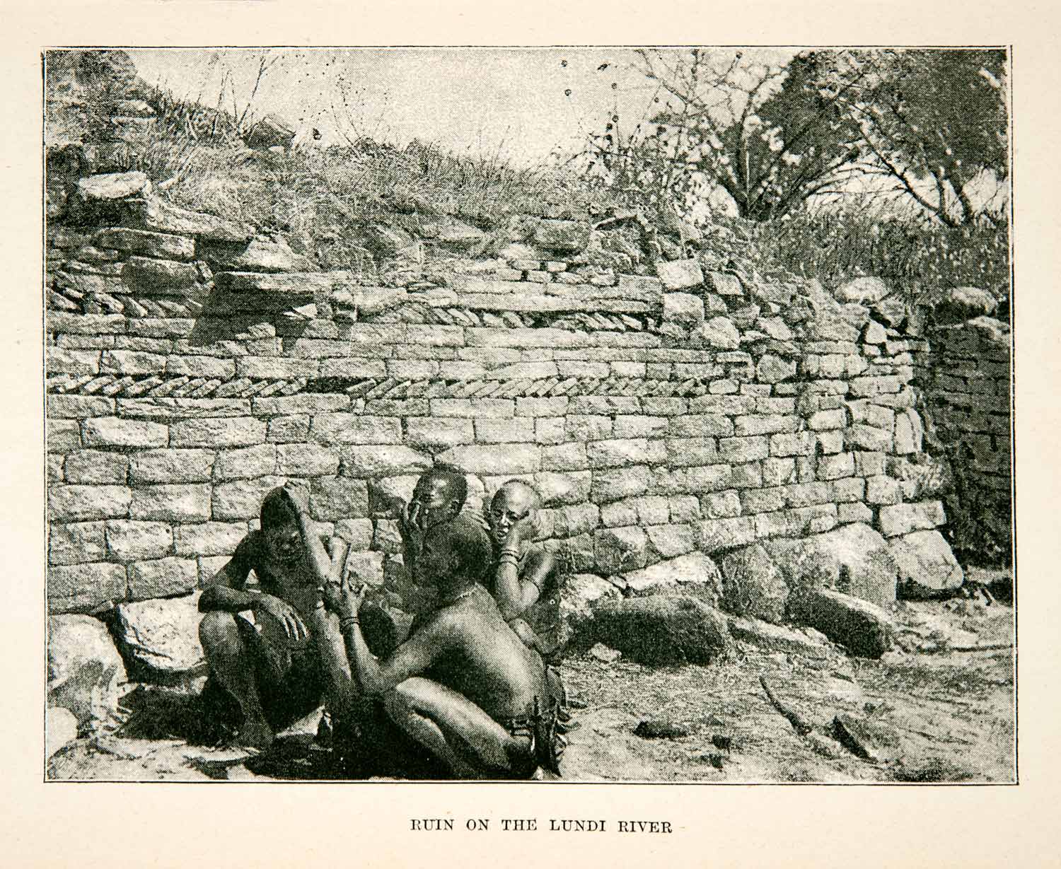 1896 Print Ruins Lundi River Mashonaland Zimbabwe Africa Native Tribal XGRB7