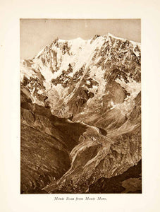 1929 Photogravure Monte Rosa Switzerland Dufourspitze Mountain Alps XGRB8