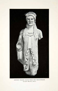 1928 Print Archaic Partial Statue Ancient Greece Erechtheion Acropolis XGRB9