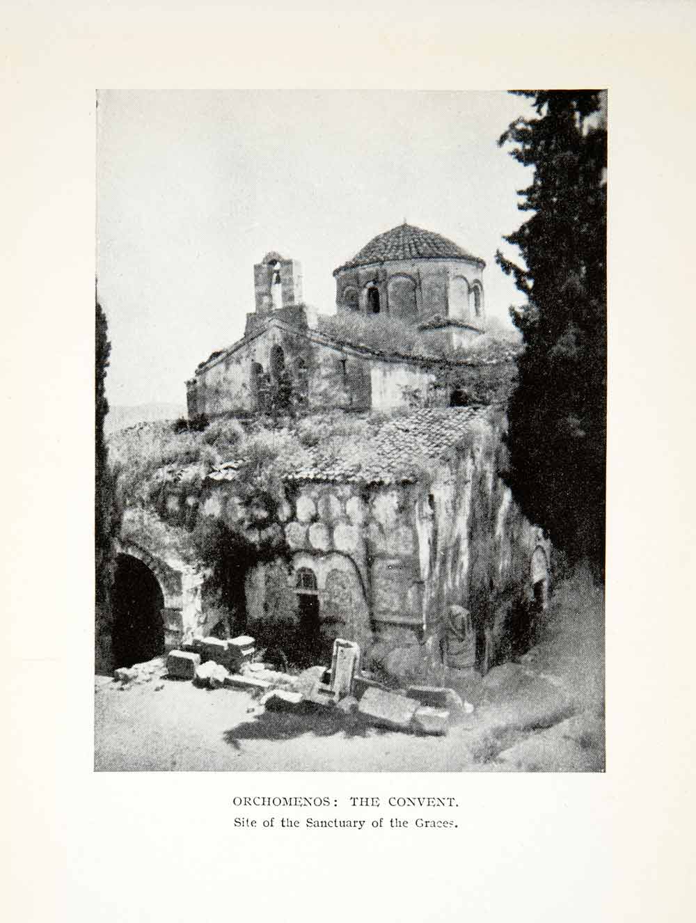 1928 Print Convent Monastery Sanctuary Charites Graces Orchomenus Boeotia XGRB9
