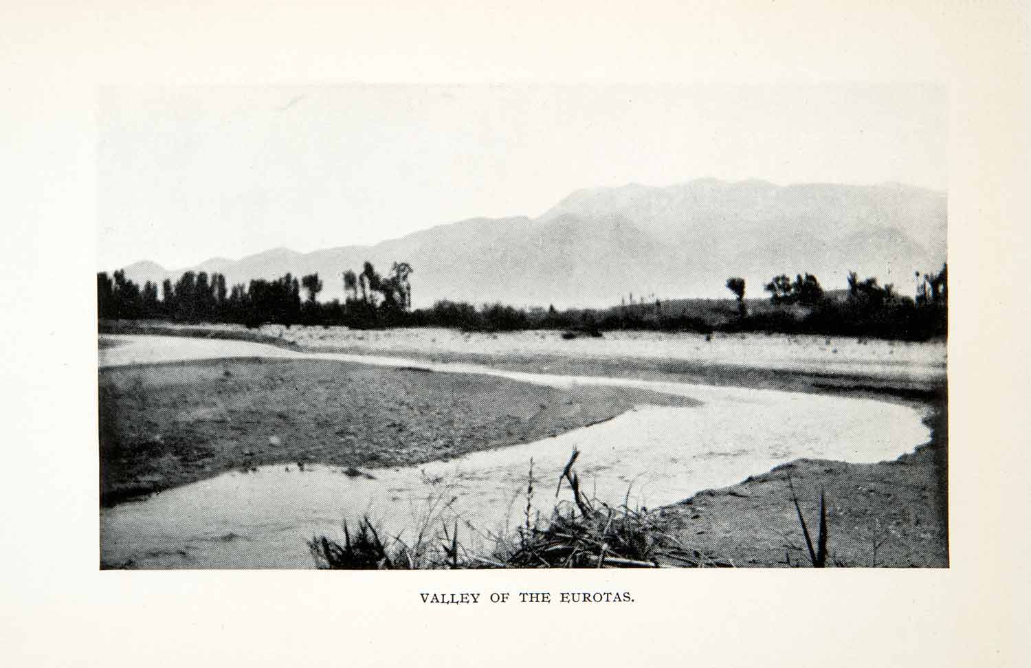 1928 Print Eurotas River Valley Canyon Mount Parnos Taygetos Peloponnese XGRB9