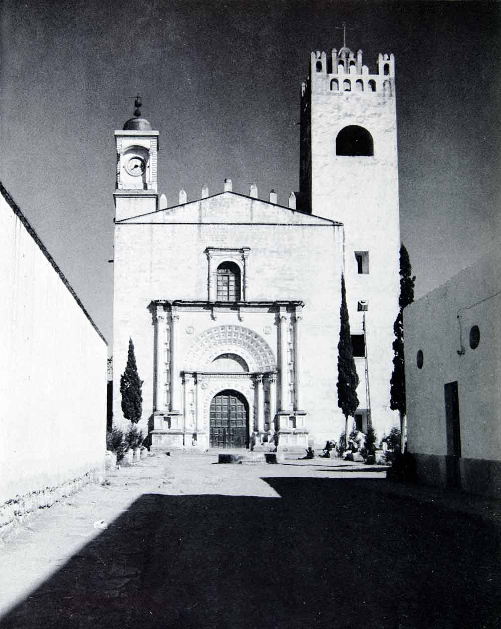 1945 Print San Augustin Monastery Acolman Mexico Sanctuary 16th Century F XGRC3