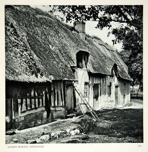 1953 Rotogravure Norman Farmhouse Normandy Maison Thatched Roof Martin XGRC5