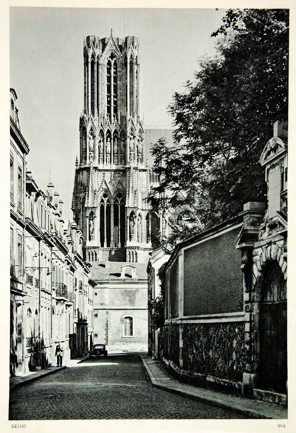 1953 Rotogravure Reims Cathedral Martin Hurlimann Gothic Rheims Notre Dame XGRC5