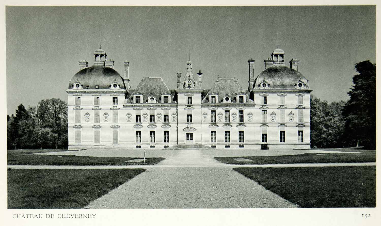 1953 Rotogravure Chateau de Cheverney Martin Hurlimann Cheverny France XGRC5