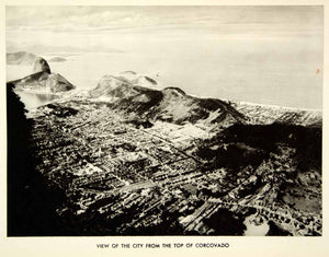 1939 Rotogravure City Aerial Rio de Janeiro Corcovado Mountain Brazil Peak XGRC6