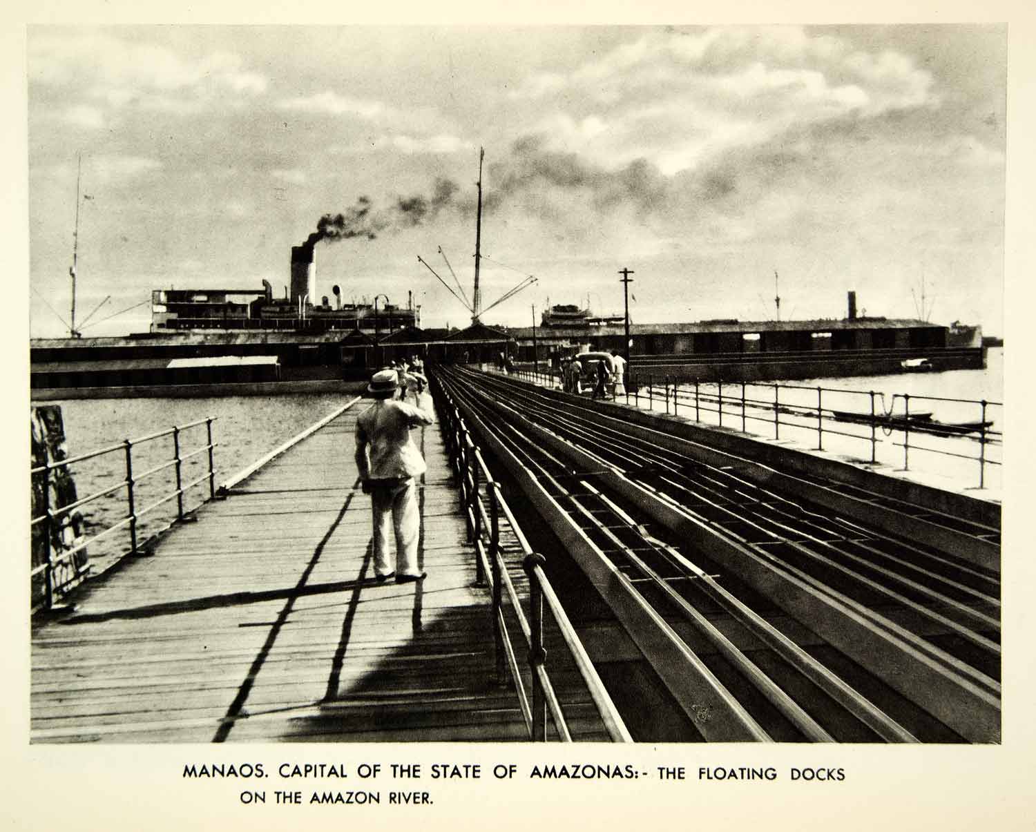 1939 Rotogravure City Manaus Port Dock Amazonas State River Brazil Amazon XGRC6