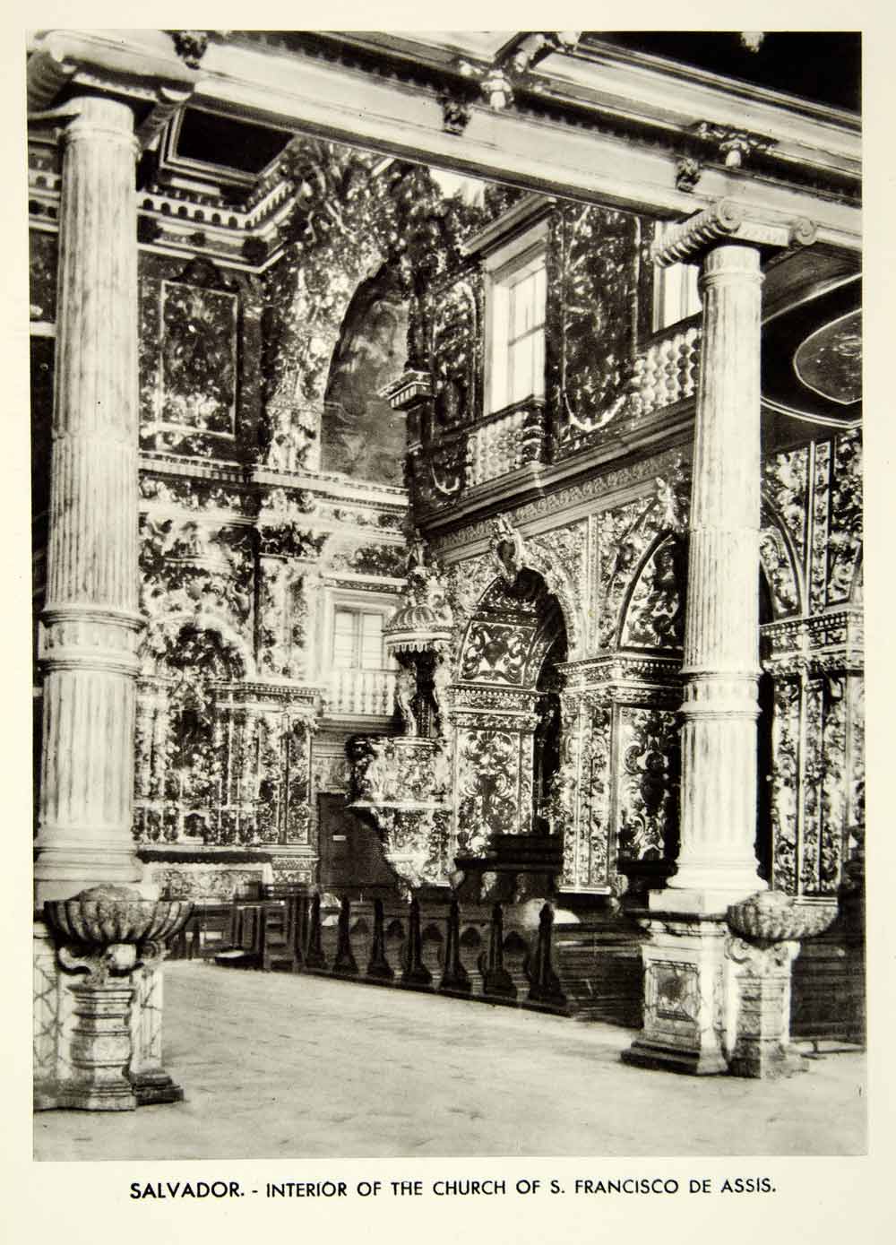 1939 Rotogravure Bahia Interior Sao Francisco Assis Church Convent XGRC6