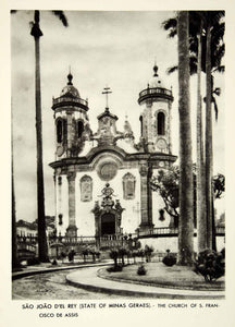 1939 Rotogravure Sao Joao del Rey Rei Church Saint Francisco de Assis XGRC6