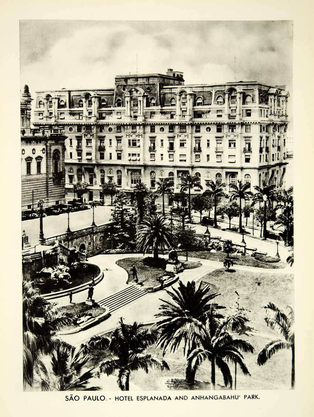 1939 Rotogravure Sao Paulo Hotel Esplanada Building Anhangabahu Park XGRC6