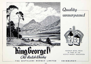 1952 Ad King George IV Old Scotch Whisky Distillers Crown Edinburgh XGRC7