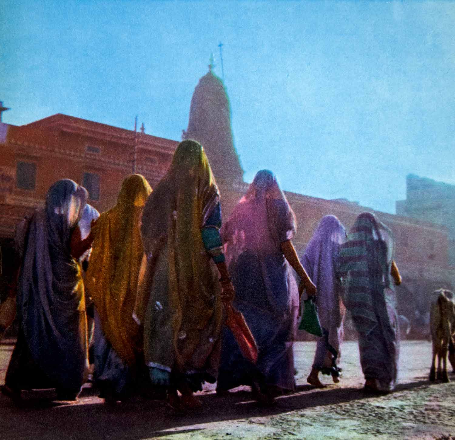 1955 Rotogravure Hinduism Jaipur Rajasthan India Saris Costume Temple XGRC8