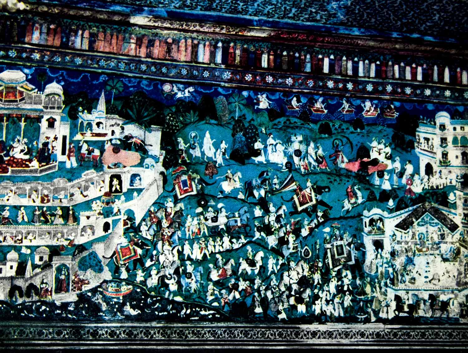 1955 Rotogravure Kurukshetra Mahabharata Bundi Rajasthan Inda Mural War XGRC8