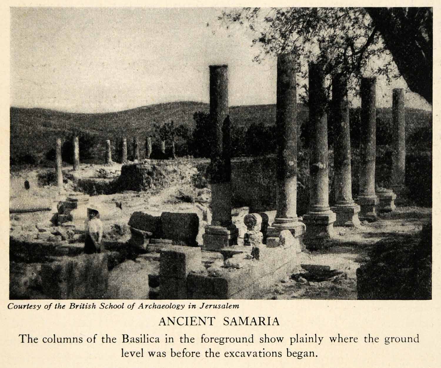 1929 Halftone Print Basilica Ruins Samaria Kingdom Israel Structure XGS1