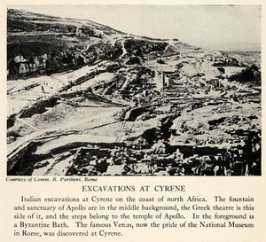 1929 Halftone Print Ruins Sanctuary Temple Apollo Theatre Venus Cyrene XGS1
